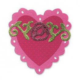 Sizzix Bigz Die - Heart, scallop w/Roses by Scrappy Cat