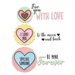 Sizzix™ Framelits™ Die Set 8PK w/Stamps - Love Hearts by Olivia Rose®