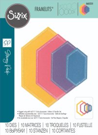 Sizzix® Fanciful Framelits™ Die Set (10pk) -  Belinda Stitched, Hexagons by Stacy Parks®