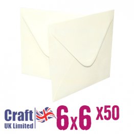 Craft UK© Ltd - 6 x 6 Ivory Envelopes, 50 pk