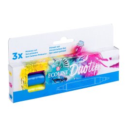 Ecoline® Duo Tip Watercolour Paint Pen 3 pc Set - Primary