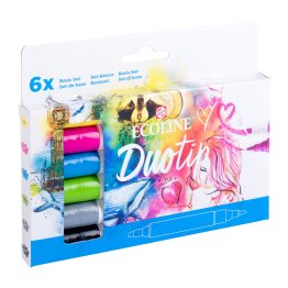 Ecoline® Duo Tip Watercolour Paint Pen 6 pc Set - Basics