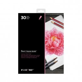 Spectrum Noir™ Premium Paper Pad, 9 x 12" 160gsm - White / Pencils (30 pgs)