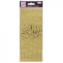 Anita's® Outline Stickers - Mixed Numbers, Gold