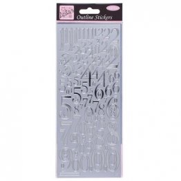 Anita's® Outline Stickers - Mixed Numbers, Silver