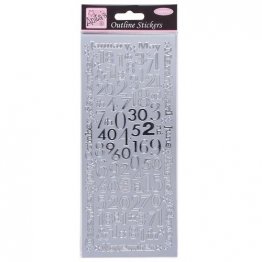 Anita's Outline Sticker Sheet - Months and Numbers, Silver