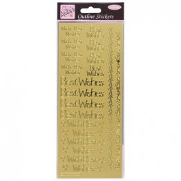 Anita's Outline Sticker Sheet - Regular Best Wishes, Gold