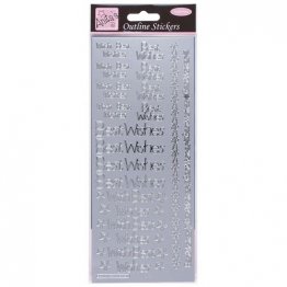 Anita's Outline Sticker Sheet - Regular Best Wishes, Silver