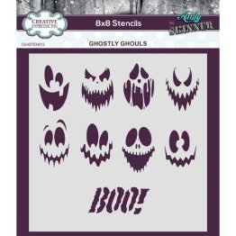 Creative Expressions® 8in x 8in Stencil by Andy Skinner® - Ghostly Ghouls