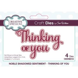 Creative Expressions™ Craft Dies by Sue Wilson© - Noble Shadowed Sentiment, Thinking of You