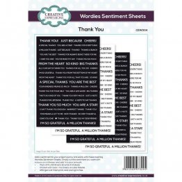 Creative Expressions® Wordies Sentiment Sheets (4pk) - Thank You