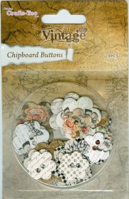 Crafts Too Ltd® Vintage Selection, Chipboard Buttons 24pcs