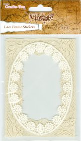 Crafts Too Ltd® Vintage Selection, Lace Frame Stickers 2pk - Oval & Rectangle