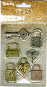 Crafts Too Ltd® Vintage Selection, Key & Locks 7pcs