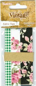 Crafts Too Ltd® Vintage Selection, Fabric Tape 3pk - Roses