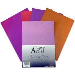 Craft Artist® A4 Glitter Card Non-shedding 10pk  - Warm Tones