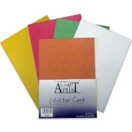 Craft Artist® A4 Glitter Card Non-shedding 10pk  - Festive Tones