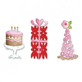 Sizzix Sizzlits® Decorative Strip Die - Cake, Gift & Party Hat