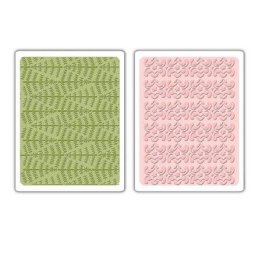 Sizzix® Textured Impressions™ Embossing Folder Set 2PK - Evergreen & Snow Flowers by Basic Grey™