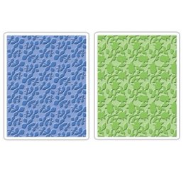 Sizzix® Textured Impressions™ Embossing Folder Set 2PK - Country & Flowering Foliage by Scrappy Cat™