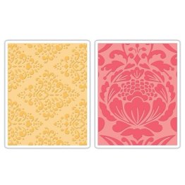 Sizzix® Textured Impressions™ Embossing Folder Set 2PK - Baroque & Flowertopia by Dena Designs™