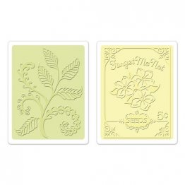 Sizzix® Textured Impressions™ Embossing Folder Set 2PK - Ferns & Seed Packet by Jen Long™