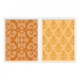 Sizzix® Textured Impressions™ Embossing Folder Set 2PK - Luxurious by Scrappy Cat™