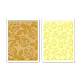Sizzix® Textured Impressions™ Embossing Folder Set 2PK - Pom-Poms & Roses by Scrappy Cat™