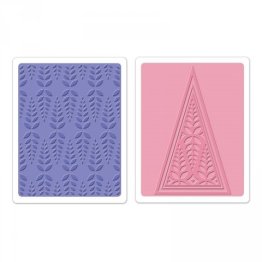 Sizzix® Textured Impressions™ Embossing Folder Set 2PK - Winter Leaves by Paula Pascual™