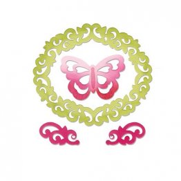 Sizzix™ Thinlits Die Set 4PK - Butterfly, Flourishes & Frame by Rachael Bright