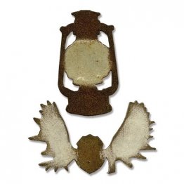 Sizzix® Movers & Shapers™ Magnetic Die Set 2PK - Mini Lantern & Antlers by Tim Holtz®