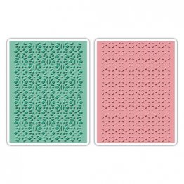 Sizzix® Textured Impressions™ Embossing Folder Set 2PK - Lace #2 by Scrappy Cat™