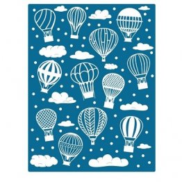 Cheery Lynn Designs® Die - XL Embossing Plate, Hot Air Balloons & Clouds