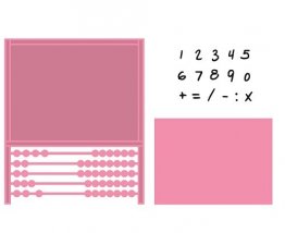 Marianne D® Collectables Die Set (w/Stamps)  2pk - School Abacus. Chalkboard & Numbers
