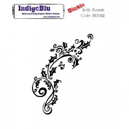 IndigoBlu™ A7 Rubber Stamp - Holly Flourish DINKIE