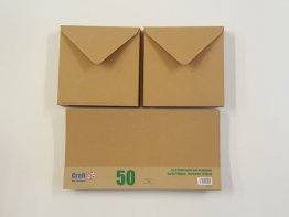 Craft UK© Ltd - 6 x 6 Kraft Cards & Envelopes, 50 pk