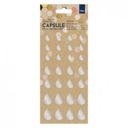 Papermania® Capsule Collection, Geometric Kraft - Adhesive Mirror Shapes, Teardrops (28pcs)