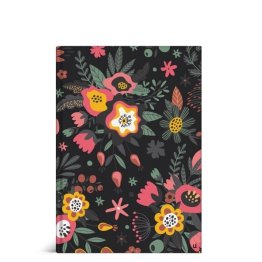 U Stationery® A4 Floral Fashion Hardback Notebook - Squiggle Flora, Black