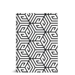 U Stationery® A4 Geo Fashion Hardback Notebook - Deco Cube, Black