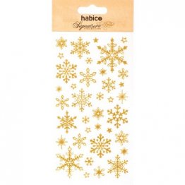 Habico® Signature Range - Glitter Stickers, Snowflakes (Gold)