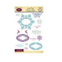 Justrite® Clear Stamp Set - Small Oval Christmas Tidings