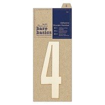 Papermania® Bare Basics - Adhesive Wooden Number - 4