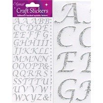 Eleganza® Craft Stickers - Alphabet, Stylized - Sparkling Silver