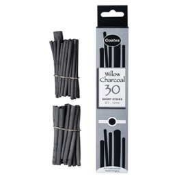 Coates® Willow Charcoal Short Sticks (30 pcs) 3mm - 12mm
