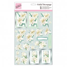 Anita's® Foiled Decoupage Sheet - White Lillies
