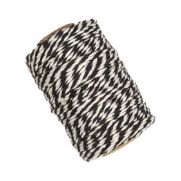 Everyday Craft Bakers Striped Twine (50 mtrs) - Black & White