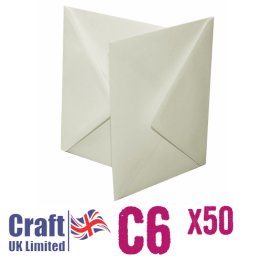 Craft UK© Ltd - C6 Ivory Envelopes, 50 pk
