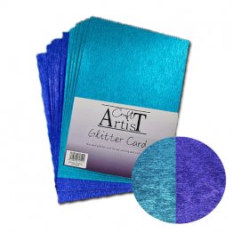 Craft Artist® A4 Glitter Card Non-shedding 10pk - Waterfall, Blues