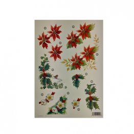 Craft UK Ltd® A4 Die Cut Toppers Sheet - Poinsettia & Winter Rose