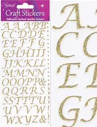 Eleganza® Craft Stickers - Alphabet, Stylized - Sparkling Gold
